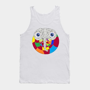 Elephant in a Crimson Galaxy Tank Top